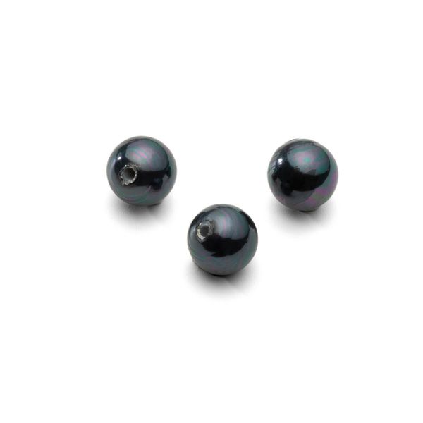Okrągłe hodowane perły czarne muszlowe 8 mm z jednym otworem, GAVBARI PEARLS 1H