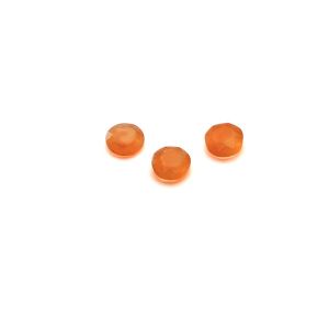 Okrągły kamień, płaski spód, 3 mm, jadeit pomarańczowy, GAVBARI