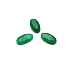 Owalny kamień, płaski spód, 5x10 mm, Jadeit ciemno zielony, GAVBARI