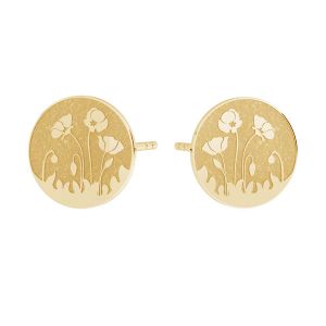Kolczyk sztyft - kwiatek, maki*złoto AU 585*KLS LKZ14K-50132 10x10 mm - 0,30 mm