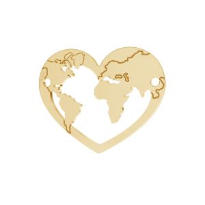 Zawieszka łącznik - serce mapa świata*złoto AU 585*LKZ14K-50125 - 0,30 16x20 mm