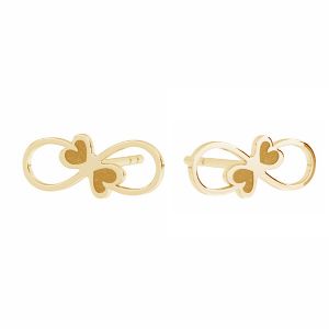 Kolczyk sztyft - ażurowy - znak nieskończoności z sercami*złoto AU 585*KLS LKZ14K-50136 5x12 mm - 0,30 mm