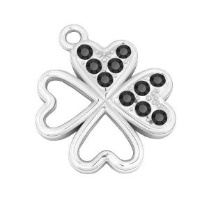 Zawieszka - koniczynka z kryształami GAVBARI*srebro AG 925*CHARM 82 ver.3 13x15 mm