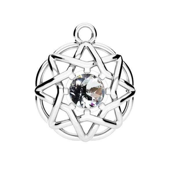 Zawieszka - gwiazda kryształ górski*srebro AG 925*ODL-01053 16x19 mm ver.2