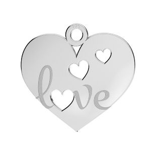 Zawieszka serce - napis LOVE*srebro 925*LKM-03172 - 0,50 14,8x16 mm