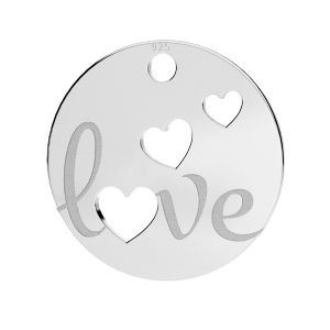 Okrągła zawieszka - napis LOVE*srebro 925*LKM-03173 - 0,50 14x14 mm