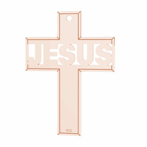 Zawieszka - prosty krzyż z napisem Jezus*srebro AG 925*LKM-3152 - 0,50 18x25 mm