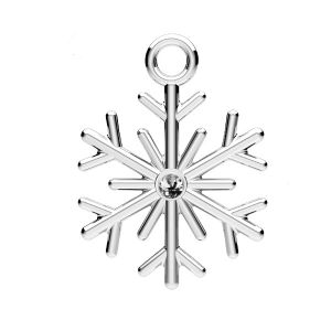 Zawieszka ażurowa - płatek śniegu z kryształem*srebro AG 925*ODL-01124 13,5x18 mm ver.2