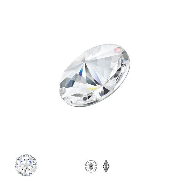 Okrągły kryształ do wklejania 8mm, Rivoli MAXIMA ss39 crystal DF, PRECIOSA