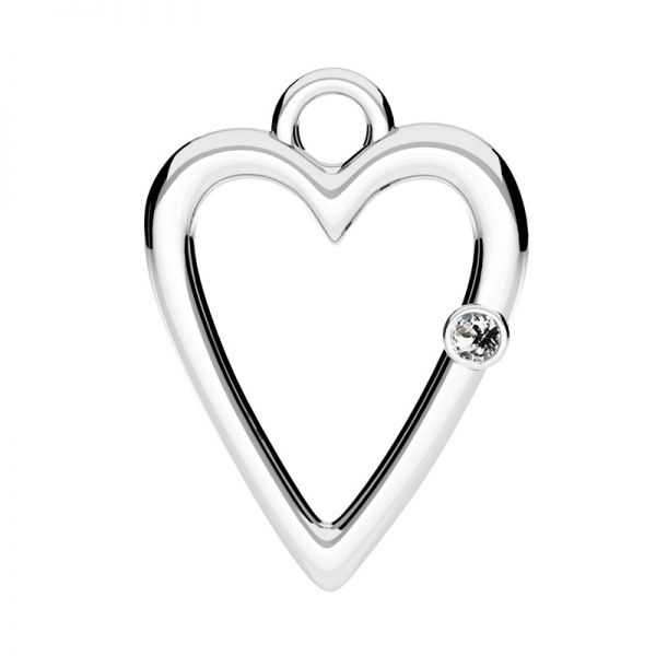 Zawieszka - serce z białym kryształem*srebro AG 925*ODL-01097 6,4x10 mm ver.2
