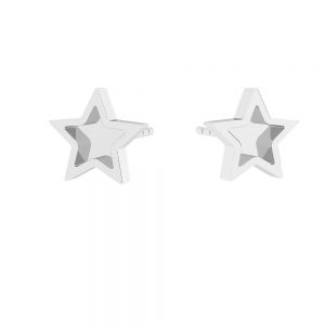 Kolczyk sztyft - gwiazda, oprawa do żywicy*srebro AG 925*KLS ODL-01118 7x7 mm