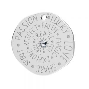 Zawieszka - talizman, moneta z kryształem*srebro AG 925*LKM-3279 - 0,50 18x18 mm ver.2