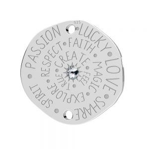 Zawieszka łącznik - talizman, moneta z kryształem*srebro AG 925*LKM-3280 - 0,50 18x18 mm ver.2