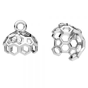 Srebrna zawieszka w kształcie plastra miodu do osadzania pereł*srebro AG 925*OWS-00389 11,8x13,2 mm