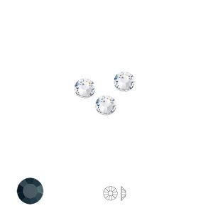 Czarny okrągły kryształ 2 mm z płaskim spodem i klejem - hotfix, Chaton Rose MAXIMA ss6 jet HF, PRECIOSA