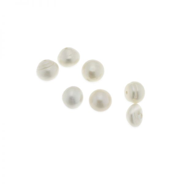 Okrągła biała perła hodowana do wklejenia 10 mm z otworem do połowy 1H, GAVBARI PEARLS