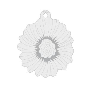 Zawieszka kwiat mak*srebro AG 925*LKM-3292 - 0,80 15x18 mm