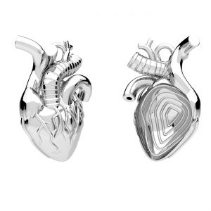 Zawieszka - serce anatomiczne odlew*srebro AG 925*ODL-01294 15,6x24 mm