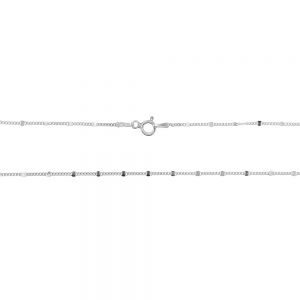 Łańcuszek grumetta, pancerka z gniecionym ogniwem i zamkiem federing*srebro AG 925*M/G035 F0,5 40 cm