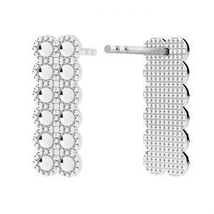 Kolczyk sztyft - prostokąt z kulkami*srebro AG 925*ODL-01089 KLS 5,2x14,5 mm
