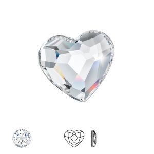 Kryształ serce do wklejania 10 mm z płaskim spodem i klejem - hotfix, Heart MXM FB 10 crystal HF, PRECIOSA