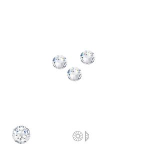 Biały okrągły kryształ 2 mm z płaskim spodem i klejem - hotfix, Chaton Rose MAXIMA ss6 crystal DF, PRECIOSA