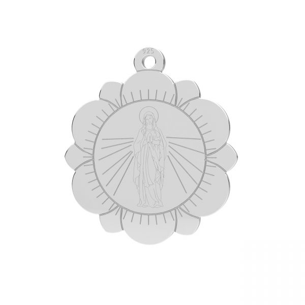 Medalik - Matka Boska, kwiatek*srebro AG 925*LKM-3351 - 0,50 16x18 mm