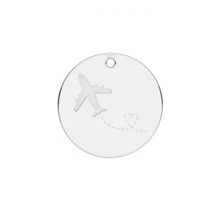 Okrągła zawieszka - samolot*srebro 925*LKM-3335 - 0,50 12x12 mm