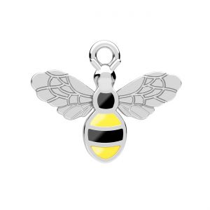 Zawieszka - pszczoła, czarna i żółta żywica*srebro AG 925*CON-1 ODL-01369 16,4x16,5 mm ver.2