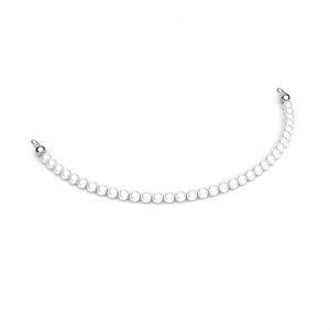 Perłowy odcinek z 34 białych pereł Gavbari o średnicy 4mm*srebro AG 925*EL 53 4x150 mm