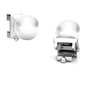 Wymienna zapinana zawieszka - biała perła 6mm*srebro AG 925*OWS-00583 5,2x5,2 mm ver.2