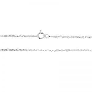 Łańcuszek z zamkiem, typu Ankier diamentowany z kostką*srebro AG 925*A 040 FQMD 40 cm