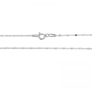 Łańcuszek z zamkiem, typu Ankier diamentowany z kostką*srebro AG 925*AD 030 FQD 40 cm