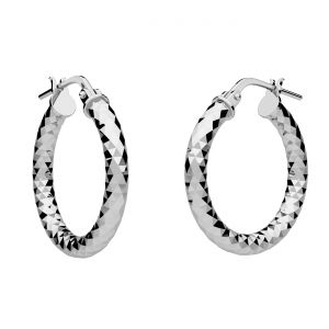 Kolczyk koło 2,1 cm diamentowane z zapięciem*srebro AG 925*KL-315D 3x15 mm