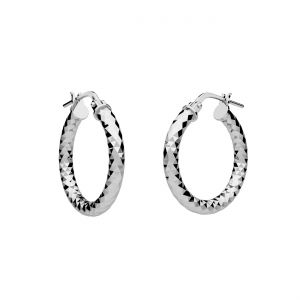 Kolczyk koło 1,6 cm diamentowane z zapięciem*srebro AG 925*KL-310D 3x10 mm