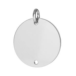 Zawieszka łącznik z kółkiem - okrągła blaszka do grawerowania*srebro AG 925*ENGRAVE BASE 015 - 0,50 16,5x19 mm