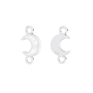 Zawieszka łącznik - księżyc, biała żywica*srebro AG 925*CON-2 ODL-01435 4x12,9 mm ver.3