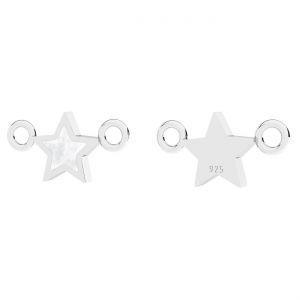 Zawieszka łącznik - gwiazda, biała żywica*srebro AG 925*CON-2 ODL-01436 7x14 mm ver.5