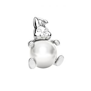 Zawieszka królik - biała perła*srebro AG 925*CON-1 OWS-00998 10,3x14 mm ver.2