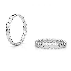 Pierścionek obrączka serce*srebro AG 925*RING OWS-00654 3x21,5 mm R-19