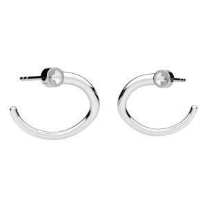 Kolczyk sztyft - zawinięty, oprawa do kamieni 2,5mm*srebro AG 925*KLS OWS-01034 15x16 mm L+P