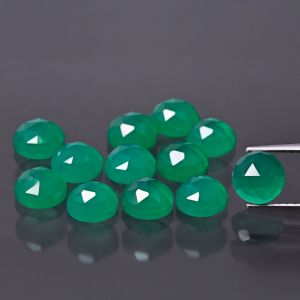 Rozeta - agat zielony 6 MM