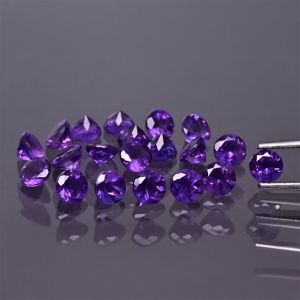 Okrągły kamień, stożek - ametyst 3 MM