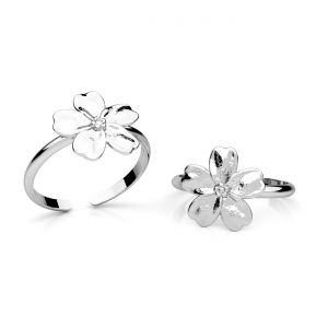 Pierścionek uniwersalny - kwiat niezapominajka*srebro AG 925*U-RING OWS-01173 12,5x20 mm