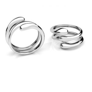 Pierścionek uniwersalny - potrójny, nieregularny*srebro AG 925*U-RING OWS-01178 16,5x20,8mm