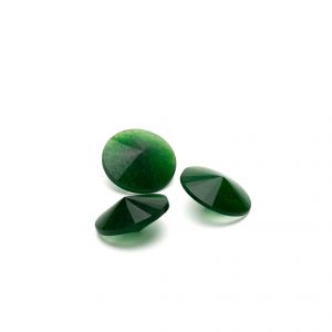 Okrągły kamień, rivoli - jadeit zielony ciemny 12 MM