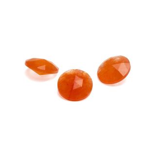 Okrągły kamień, stożek - jadeit pomarańczowy 12 MM
