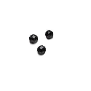 Kulka fasetowana - czarny spinel 2 MM, z otworem przelotowym