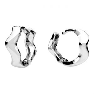 Bigiel angielski - okrągły kolczyk falowany*srebro AG 925*BZO OWS-01123 12,8x14 mm
