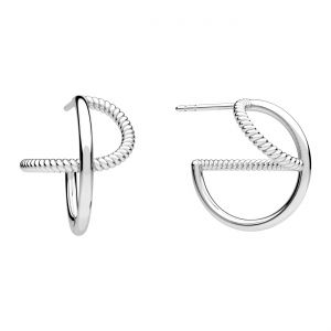 Kolczyk sztyft - podwójny, pleciony*srebro AG 925*KLS OWS-01179 13x15,9 mm L+P